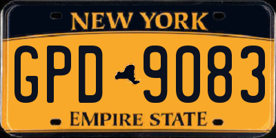 NY license plate GPD9083