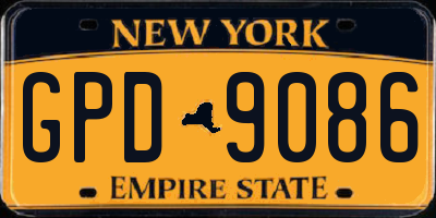 NY license plate GPD9086