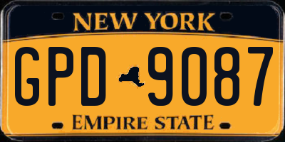 NY license plate GPD9087