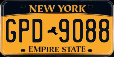 NY license plate GPD9088
