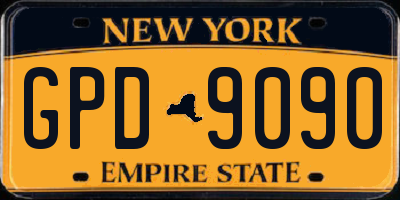NY license plate GPD9090