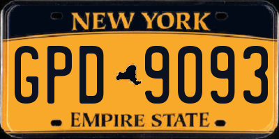 NY license plate GPD9093