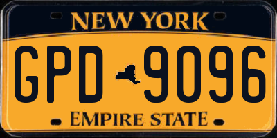 NY license plate GPD9096