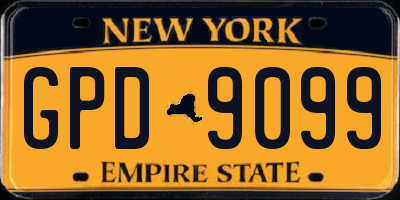 NY license plate GPD9099