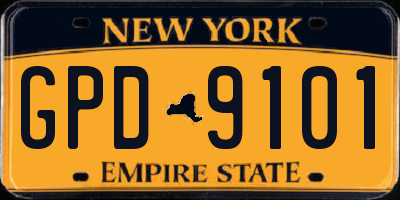 NY license plate GPD9101