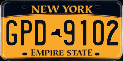 NY license plate GPD9102