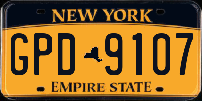 NY license plate GPD9107