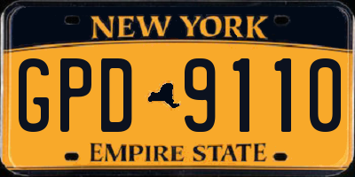 NY license plate GPD9110