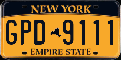 NY license plate GPD9111