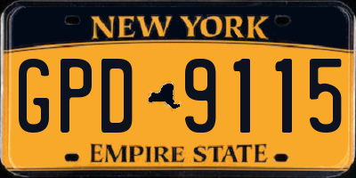 NY license plate GPD9115