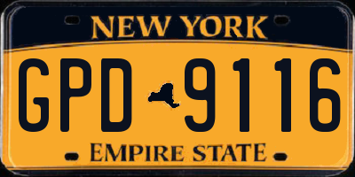 NY license plate GPD9116