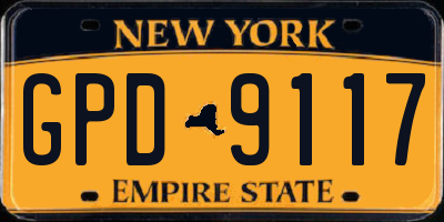 NY license plate GPD9117