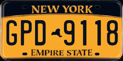 NY license plate GPD9118
