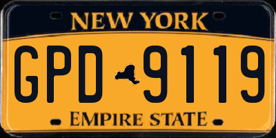 NY license plate GPD9119