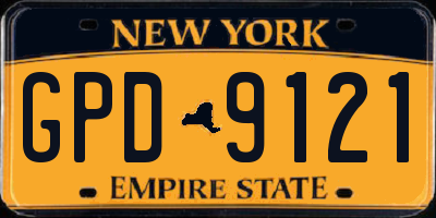 NY license plate GPD9121