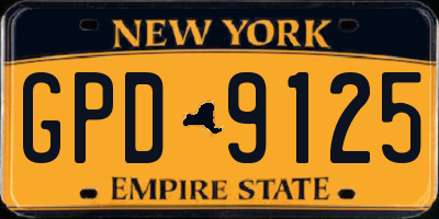 NY license plate GPD9125