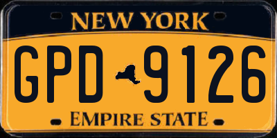 NY license plate GPD9126
