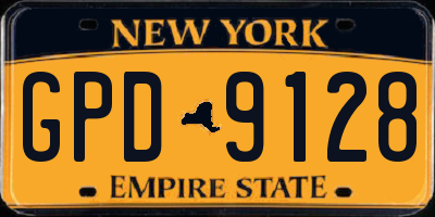 NY license plate GPD9128