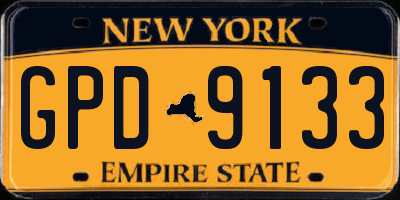 NY license plate GPD9133
