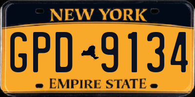 NY license plate GPD9134