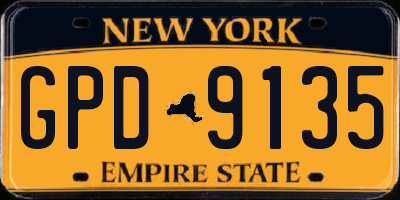 NY license plate GPD9135