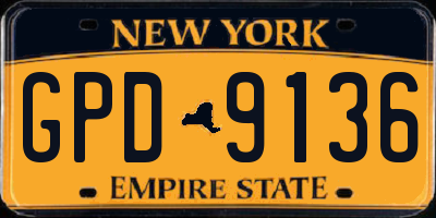 NY license plate GPD9136