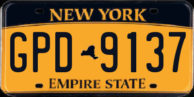 NY license plate GPD9137