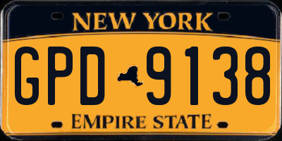 NY license plate GPD9138