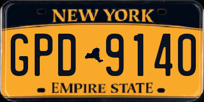 NY license plate GPD9140