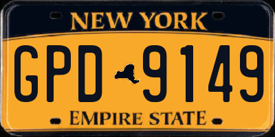 NY license plate GPD9149