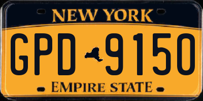 NY license plate GPD9150
