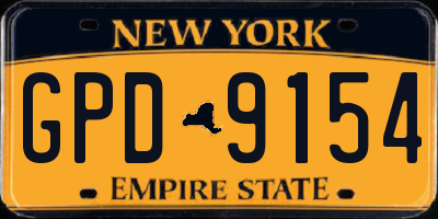 NY license plate GPD9154
