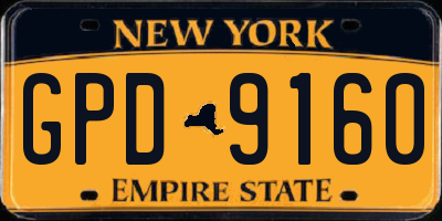 NY license plate GPD9160