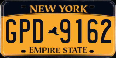 NY license plate GPD9162