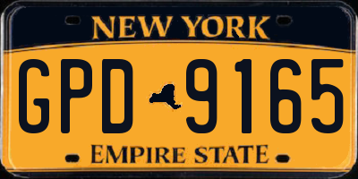 NY license plate GPD9165