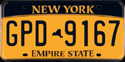 NY license plate GPD9167