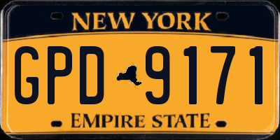 NY license plate GPD9171