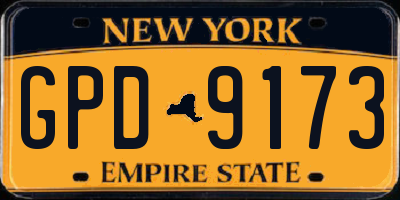 NY license plate GPD9173