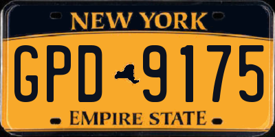 NY license plate GPD9175