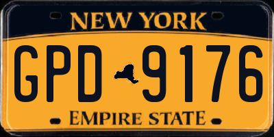 NY license plate GPD9176