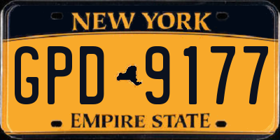 NY license plate GPD9177