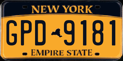 NY license plate GPD9181