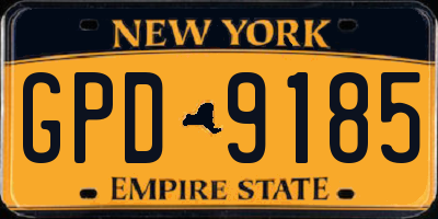 NY license plate GPD9185
