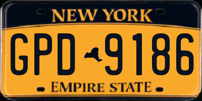 NY license plate GPD9186
