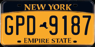 NY license plate GPD9187