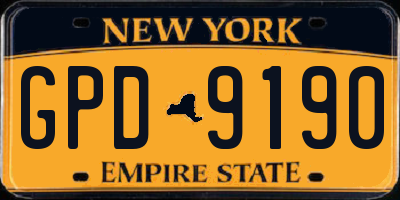 NY license plate GPD9190