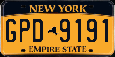 NY license plate GPD9191