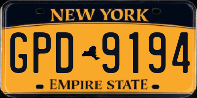 NY license plate GPD9194