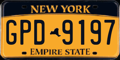 NY license plate GPD9197