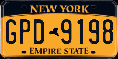 NY license plate GPD9198